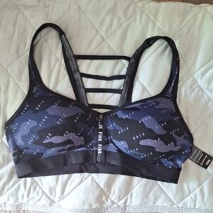 PINK Victoria's Secret Black and Navy Sports Bra